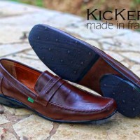 Sepatu pantofel kulit kickers 07 coklat sepatu kerja sepatu kantor