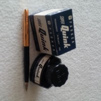 Tinta Jadul Parker Violet + Fountain pen mata lancip / tajam