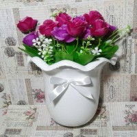 Jual bunga artificial/bunga plastik dan pot dinding/shabby chic/vintage Murah
