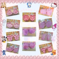 Jual Cetakan Roti Kue Kering Cutter Cookies 2 in 1 Motif Karakter Lucu Doraemon Dorami Mickey Minnie Mouse Rabbit Bunny Murah