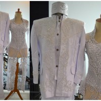 Kebaya Pengantin akad nikah Couple putih ijab kabul muslimah modern