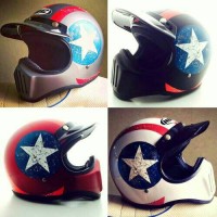 Jual Helm Cakil Capt America Putih Merah Abu2 Hitam Murah