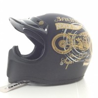 Jual Helm Cakil Hitam HBC Born To Ride Black Gold Murah