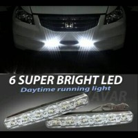Jual lampu siang mobil DRL 6 led, dpt 2 pcs Murah