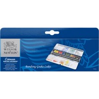 Jual WINSOR&NEWTON COTMAN WATER COLOURS BLUE BOX - 12 HALF PANS Murah