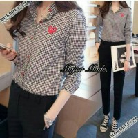 Jual kemeja terbaru hem love eye baju atasan wanita Murah