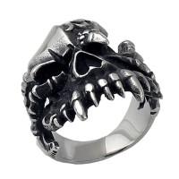 Cincin Tengkorak Murah - Broken Face Skull Head Titanium Creapy