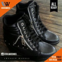 Jual sneaker hidden wedges sepatu wanita hak heels tinggi kets boots zumba Murah