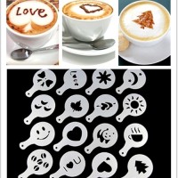 Jual Set Cetakan Taburan Bubuk untuk Minuman Kopi / Krim (Isi 16) Murah