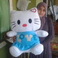 Jual boneka hk/hello kitty/helo kity baju love besar/jumbo Murah