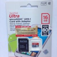 Jual Memory Memori Card MicroSD Micro SD Sandisk Ultra Class 10 16GB, 16 GB Murah