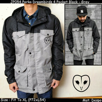 Jual Jaket Parka Dreambird Black Gray Murah