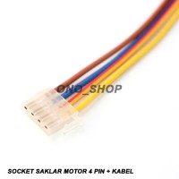 Socket Saklar Motor 4 Pin + Kabel