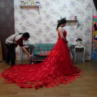 Rental Sewa Gaun merah panjang size S M L Jakarta barat