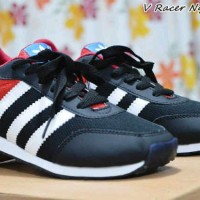 Sepatu Casual Adidas V Racer Nylon Black Red