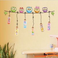 Jual OWL BOTTLE ABC1047 - STIKER DINDING / WALL STICKER / WALLSTICKER Murah