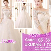 BAJU PENGANTIN/GAUN PENGANTIN IMPORT BARU WARNA PUTIH DAN BERLENGAN