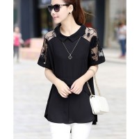 20228 BAJU KEMEJA WANITA KEREN GAUL BRUKAT BROKAT LACE SHIRT KOREA