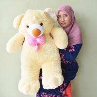 Jual Boneka Teddy Bear Besar Pita Cream SNI Uk.85cm Murah