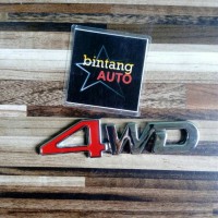 Jual Emblem 4wd Merah Chrome Murah