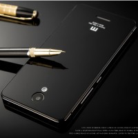 Jual CASING XIAOMI REDMI NOTE 2 METAL ALUMUNIUM TEMPERED GLASS BACK CASE Murah