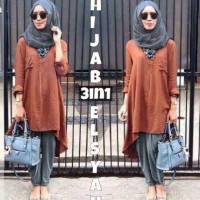 Hijab 3in1 Elsyah Coklat