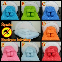 Jual set kasur bayi kelambu lipat/bantal guling/popok/bedong/baju bayi Murah
