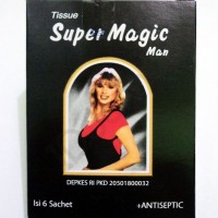 Jual super magic tissu 6 sachets tahan lama kontrasepsi KB tissue kondom Murah