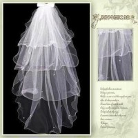 Jual veil gaun pengantin wedding dress slayer import tile 4 layer mutiara Murah