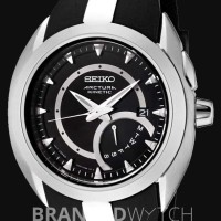 Jam Tangan Seiko SRN013P1 Arctura Kinetic Retro Day Black Silver Black
