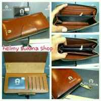 dompet kulit super wanita aigner coklat