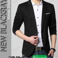 Jual Blazer NEW BLACKRAY - Jas Semi Formal Pria Slimfit Korea Keren Murah