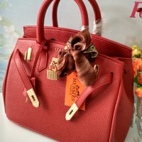 TAS HERMES BIRKIN JERUK DIAMOND UK.30 - RED / MERAH