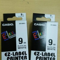 Jual Casio EZ-Label Printer 9mm Black Ink White XR-9WE1 Original Murah