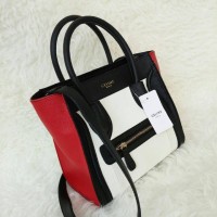 tas Wanita Branded celine Boston Nano 2 3 Tone Colour