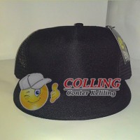 Hitam Polos / Topi  Sablon Snapback / Costume/ Jaring /Design Sendiri