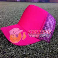 Merah Marun / Topi Sablon Trucker / Costume / Jaring /Design Sendiri