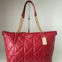 JUAL TAS COACH CLASSIC RED TOTE AS ORIGINAL ASLI