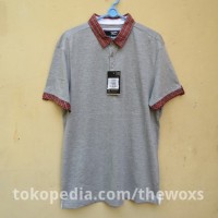 Kaos Kerah Pria Lengan Pendek Merek Hassenda Warna Abu Misty Ukuran L