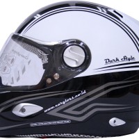 Helm Cargloss Full Face Black White NHK KYT INK MDS Fullface