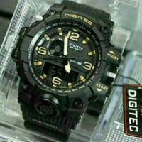 Jual Jam Tangan Pria Digitec Original DG2093T Dualtime Black Gold Murah