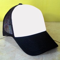 Jual Topi Trucker Polos Warna Hitam Putih Murah