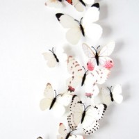 Jual Wallpaper Kupu-Kupu / Hiasan dinding Kupu - Kupu 3D 1 set (12pcs) puti Murah