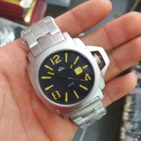 Jam Tangan Quicksilver Date Lanai Rantai Silver List Yellow