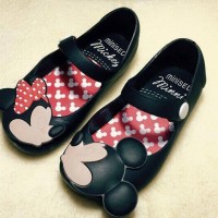 Sepatu Santai Anaka Mickey Minnie Flat Jelly Shoes