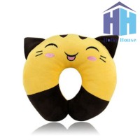 Bantal Leher Karakter Kucing Kuning (Yellow Cat Neck Pillow)