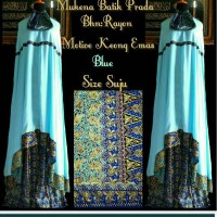 Mukena SUPER JUMBO Batik PRODO KEONG MAS BIRU MUDA
