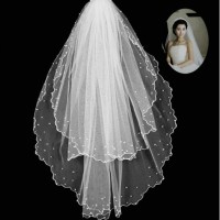 Jual Veil Slayer Gaun Pengantin Wedding Dress import 2 layer mutiara Murah
