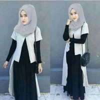 set hijab caroline 3in1 / setelan baju dress muslim