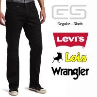 Celana Jeans Pria JUMBO SIZE Hitam/Black Levis-Wrangler